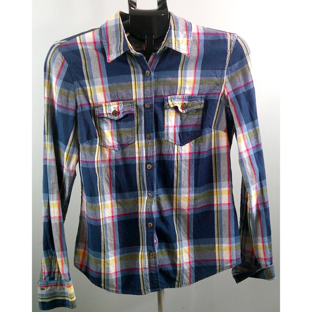 Aeropostale Men's Medium Long Sleeve Plaid Button-down 100% Cotton